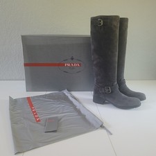 PRADA Tall Gray Riding Boots