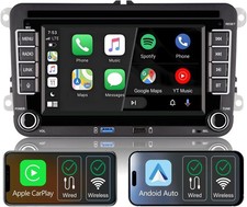 Autoradio wireless Carplay VW Polo Golf 5 6 Passat Tiguan Touran T5 Schermo 7"