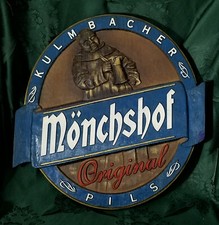 PANNELLO PUB VETRORESINA OVALE MÖNCHSHOF Kulmbacher Pils ATELIER ZILLICH ANNI'90