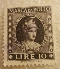 MARCA DA BOLLO-10 LIRE-FILIGRANA STELLA
