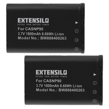 2x Batería para Casio Exilim EX-H10BK EX-FH100BK EX-H10 EX-H15 EX-FH100 1800mAh