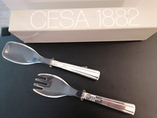 CESA ARGENTERIA, posate per insalata 2 pezzi manico argento, modello NOVECENTO