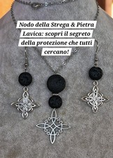 Collana Orecchini Nodo Della Strega Pietra Lavica