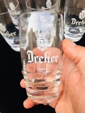 LOTTO SERVIZIO ANNI 50 5  BICCHIERI DI BIRRA DREHER TRIESTE OLD GLASSES OF BEER