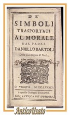 DE SIMBOLI TRASPORTATI AL MORALE dal Padre Daniello Bartoli 1689 Tramontin Libro
