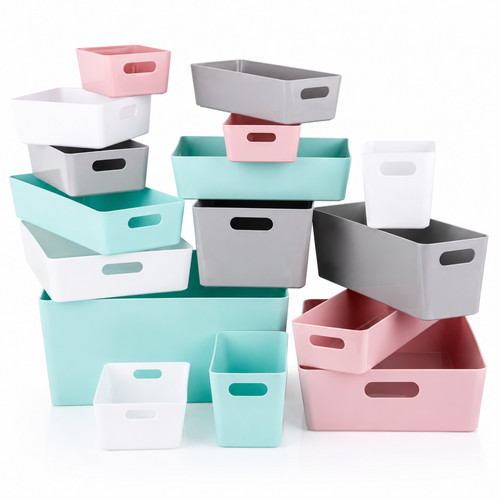 Cestini portaoggetti plastica - portaoggetti,