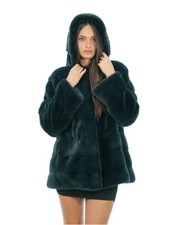 Giacca visone verde