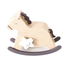 Cavallo A Dondolo Di Legno Con