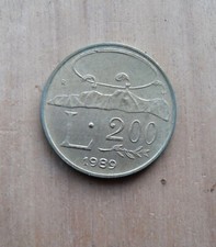 MONETA DA 200 LIRE DI SAN MARINO DEL 1989 In fior di conio-tagliata dalle serie