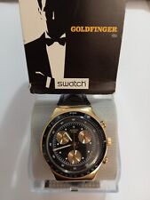 SWATCH IRONY CHRONO 2002 GOLDFINGER SPECIALE JAMES BOND 007 YCG401 NUOVO