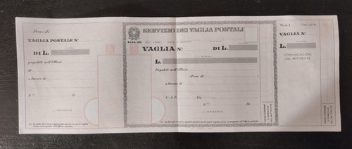 Modulo servizio dei vaglia - servizio,