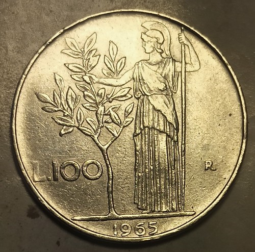100 lire 1965 repubblica - 100,