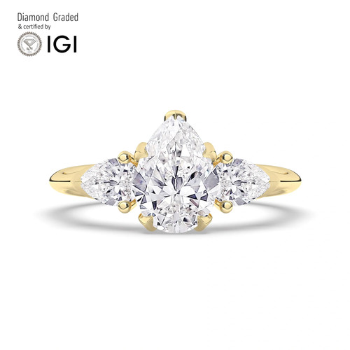Anello trilogy diamante - trilogy, pera