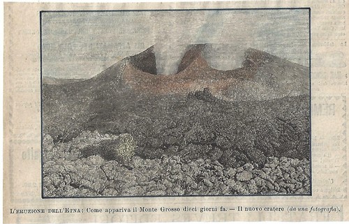 Stampa antica vulcano etna - vulcano,
