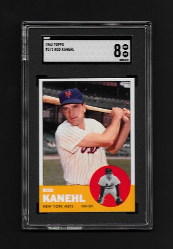 1963 topps rod kanehl 371 - rod, sgc