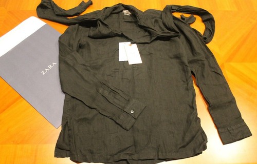 Zara camicia uomo lino con - camicia,