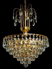 Lampadario in cristallo oro