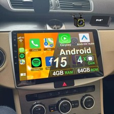 Autoradio 10,1" Android 15 4+64GB Navi BT DAB+ per fotocamera VW Passat B7 2010-2015