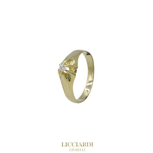 Anello solitario uomo oro