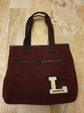 Borsa Lacoste in tessuto color vinaccia originale usata pochissimo 