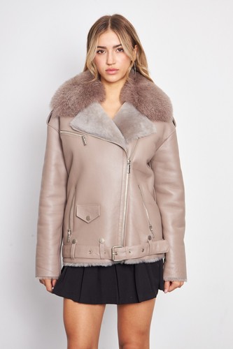 Giacca biker donna - , visone