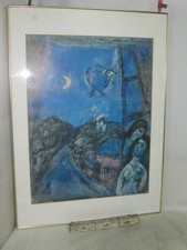 Marc Chagall Finestra da Sera Cornice in Metallo Misura 85x63cm Poster Riflesso Regalo l