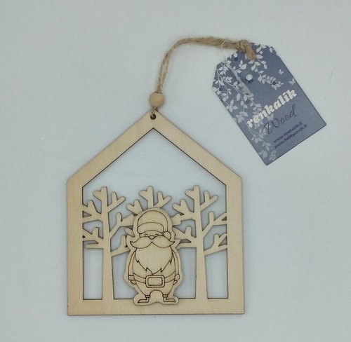 Quadretto legno con babbo - quadretto,