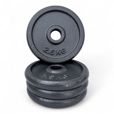 4 X Disco Ghisa Nero 2,5 Kg Foro ø25mm Per Bilanciere Manubri Palestra Home Fitn