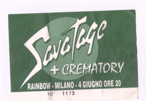 Savatage crematory biglietto - savatage, +