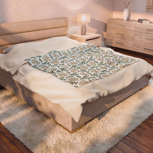 Coperta velluto fogliame - velluto,