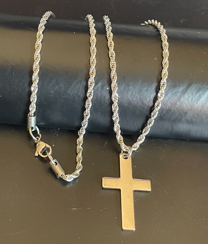 Collana con croce acciaio - collana, in