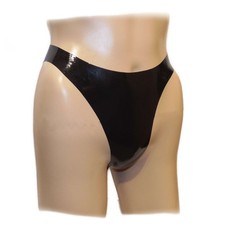 Perizoma femminile in lattice nero extra hot - spessore 0,3 mm (L)