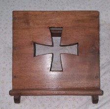 Leggio del Templare riproduzione artigianale legno Noce antico riciclato 2