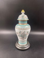 VASO SOPRAMMOBILE POTICHè PORCELLANA ANCAP STILE GIAPPONESE FIORI SACURA ORO