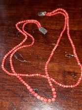 Collana 2 Fili-  Corallo Mediterraneo  -Vintage 20 Gr 45 cm