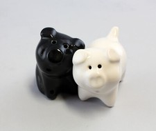 9946168 Ceramica Sale Agitatore Pepe Suini Nero-Bianco H6cm