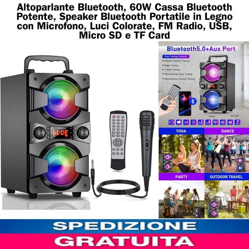 Altoparlante bluetooth 60w - altoparlante,