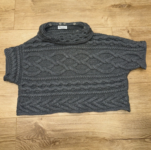 Poncho maglione brunello - poncho,