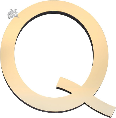 Lettera oro adesiva - q, 3d