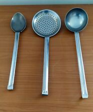 SET MESTOLI IN ACCIAIO INOX MESTOLO SALSA SCHIUMAROLA E CUCCHIAIONE VINTAGE