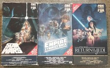 Star Wars VHS Original Trilogy CBS Fox Red Label Hi-Fi Stereo w/ Insert. Tested