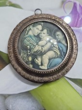 Antico Medaglione In Argento 800 Culla O Capezzale 