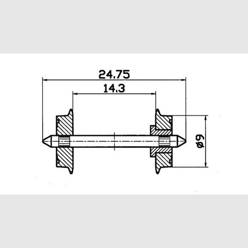 Assi per carrozze - , 9mm