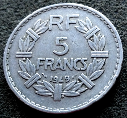 Monnaie france francs 1949 - france, 5