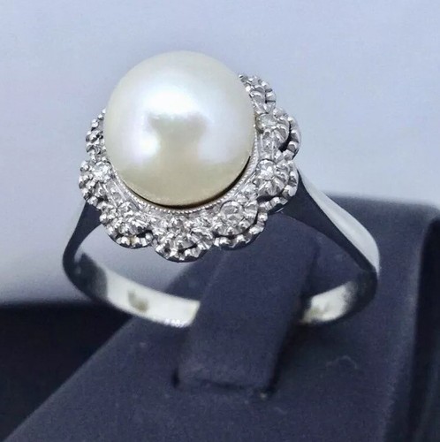 Anello perla oro bianco 18 - oro,