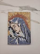 Mosaico immagine Madonna tessere di marmo 20x29cm