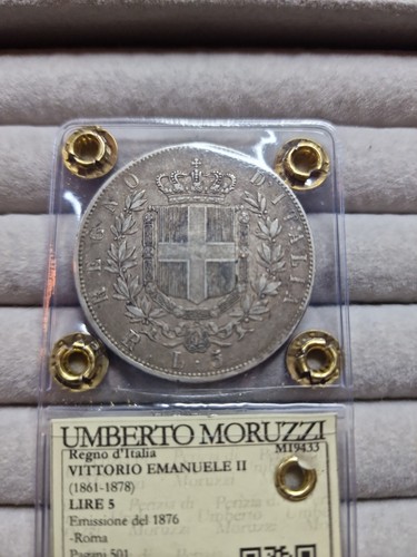 Lire del 1876 regno italia - del, d'italia