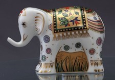 Fermacarte Royal Crown Derby 'Elefante Indiano Infant' 1° Qualità Gold Stp