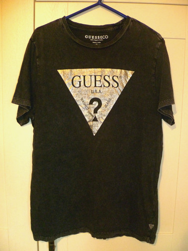 Guess shirt nera sbiadita - t-shirt,