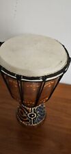 TAMBURO DJAMBE' BONGO INDONESIANO, IN LEGNO E PELLE DI BUFALO. 